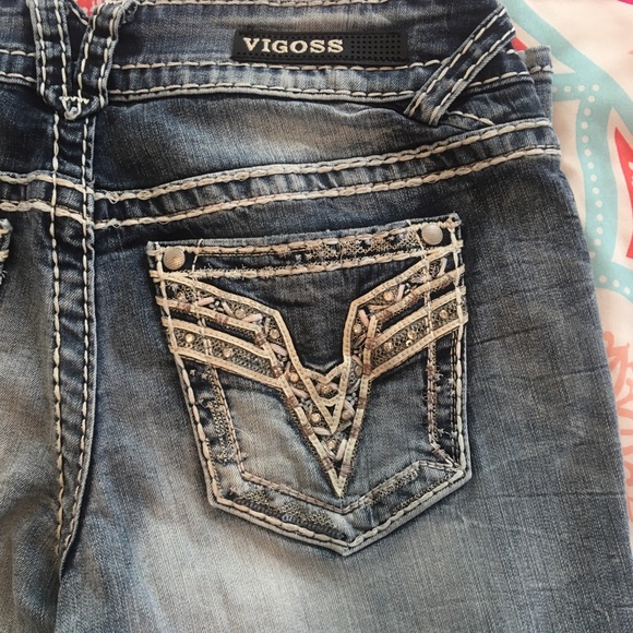 VIGOSS SZ 1/2 THE CHELSEA DENIM CAPRI LENGTH 21 - Picture 9 of 13